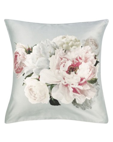 Taie d'oreiller imprimée en satin de coton gris