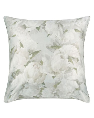 Taie d'oreiller imprimée en satin de coton gris