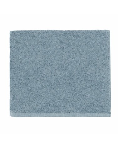 Drap de douche uni en coton bleu Baltique 65x125