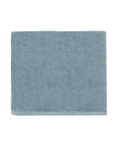 Drap de douche uni en coton bleu Baltique 65x125