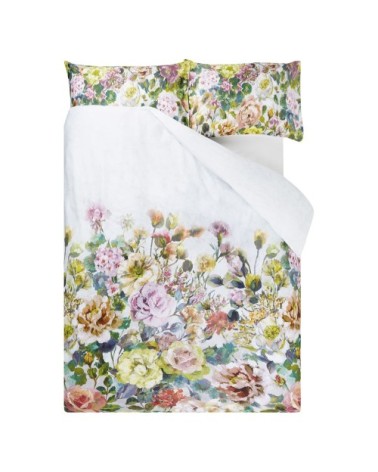 Housse de couette imprimée en satin de coton multicolore