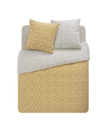 Housse de couette imprimée en percale de coton ocre 200x200