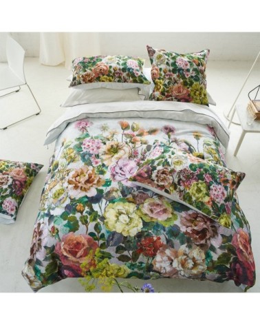Housse de couette imprimée en satin de coton multicolore