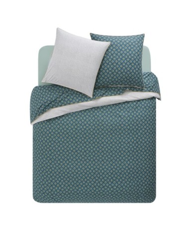 Housse de couette imprimée en percale de coton émeraude 140x200