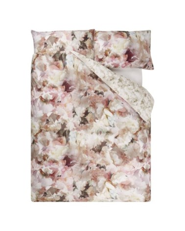 Housse de couette imprimée en percale de coton rose