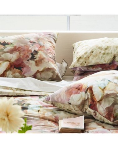 Housse de couette imprimée en percale de coton rose