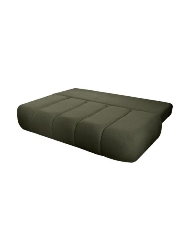Canapé convertible droit 3 places merry en tissu bouclette vert foncé