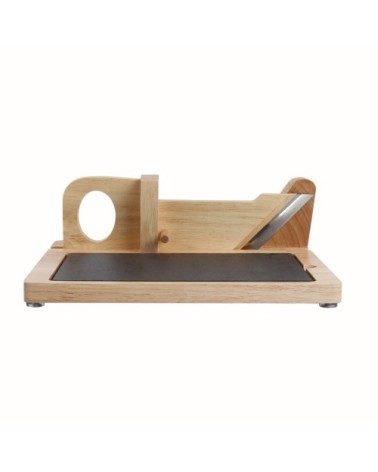 Guillotine saucisson avec plateau en bois beige