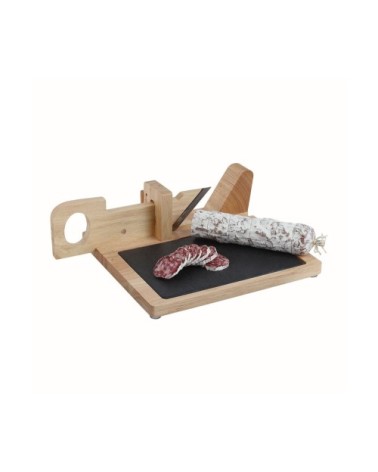Guillotine saucisson avec plateau en bois beige