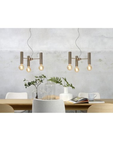 Suspension dorée 3 lumières