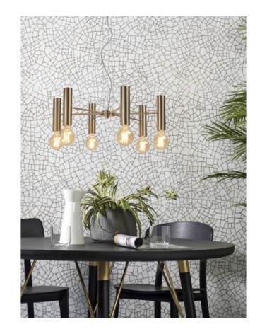 Suspension dorée 6 lumières