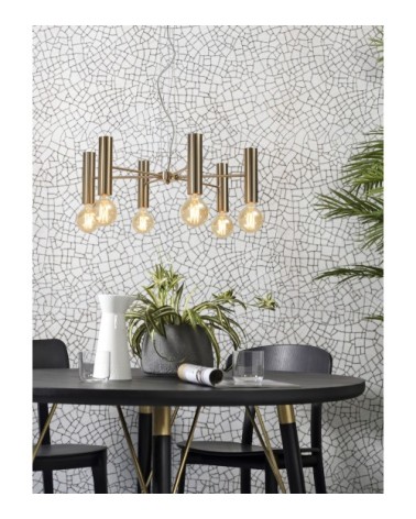 Suspension dorée 6 lumières