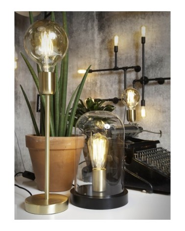 Lampe de table cloche en verre H29cm