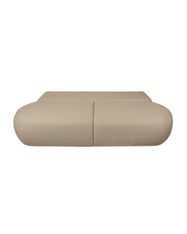 Canapé convertible fabio 4 places en tissu bouclette - taupe