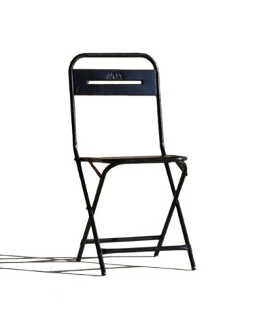 Chaise pliante en métal noir
