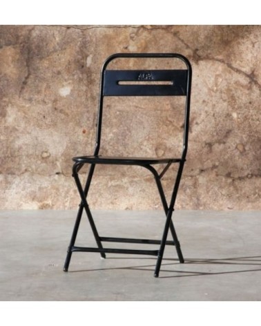 Chaise pliante en métal noir