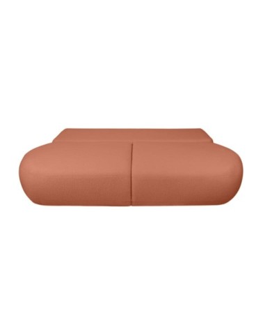 Canapé convertible fabio 4 places en tissu bouclette - terracotta