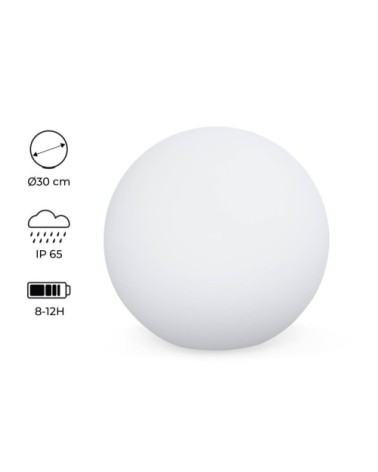 Boule led 50cm  sphère décorative lumineuse, D50cm, blanc chaud