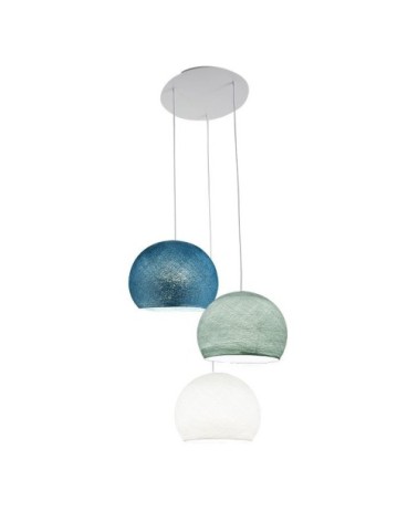 Plafonnier 3 blanc, coupoles S 'Bleu'