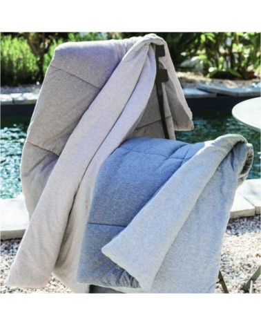 Plaid en pur coton double face coton perle/cendre 160 x 140