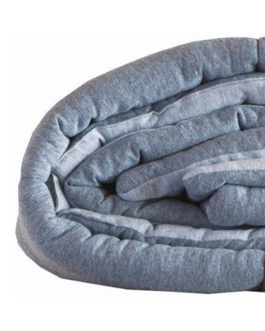 Plaid en pur coton double face coton perle/cendre 160 x 140