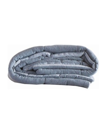 Plaid en pur coton double face coton perle/cendre 160 x 140