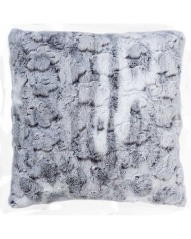 Coussin non déhoussable en fausse fourrure gris 40 x 40