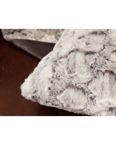 Coussin non déhoussable en fausse fourrure gris 40 x 40