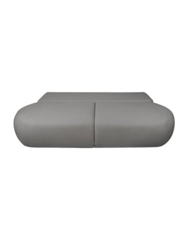Canapé convertible fabio 4 places en tissu bouclette - gris foncé