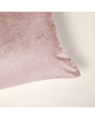 Housse de coussin 50x50 cm Rose poudré et taupe