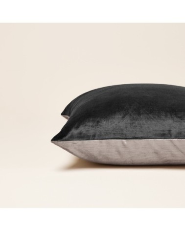 Housse de coussin 40x60 cm Noir et taupe