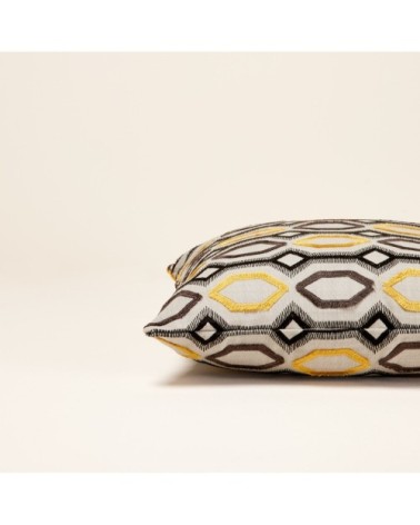 Housse de coussin 40x40 cm Gris et ocre