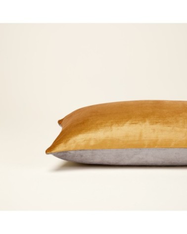 Housse de coussin 28x47 cm Miel et taupe