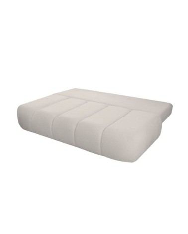 Canapé convertible droit 3 places merry en tissu bouclette blanc cassé