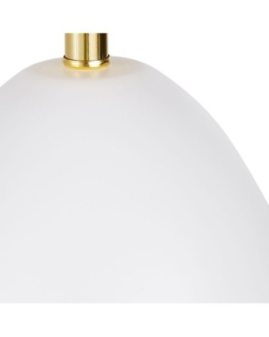 Lampe en céramique blanche et doré, globle en verre H58