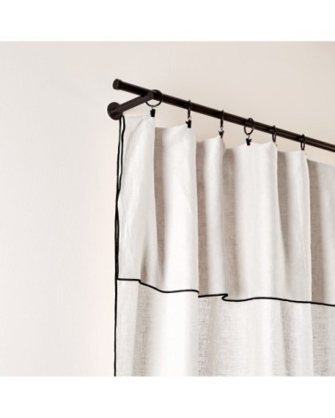 Rideau panneau 200x280 cm Calcaire et bourdon noir en Lin