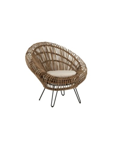 Fauteuil extérieur en rotin naturel