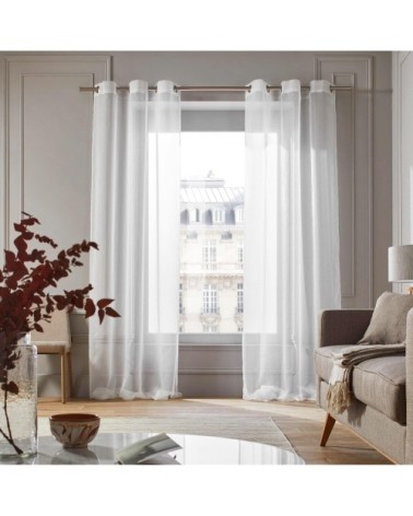 Voilage à oeillets 350x300 cm Blanc