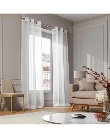 Voilage à oeillets 350x300 cm Blanc