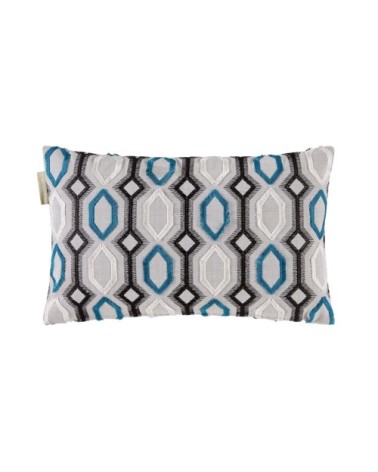 Housse de coussin 28x47 cm Gris et bleu lagon