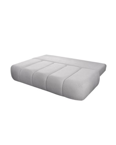 Canapé convertible droit 3 places merry en tissu bouclette gris clair