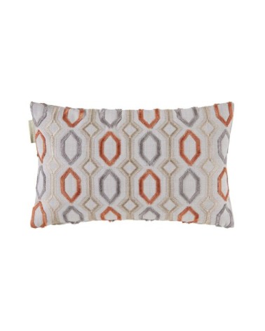 Housse de coussin 28x47 cm Gris et orange brulée