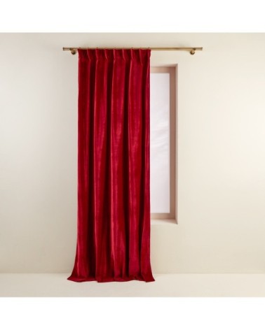 Rideau à galon fronceur 134x350 cm Rouge opéra