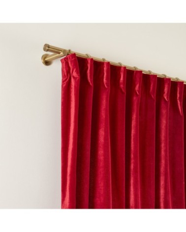 Rideau à galon fronceur 134x350 cm Rouge opéra