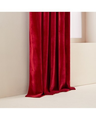 Rideau à galon fronceur 134x350 cm Rouge opéra