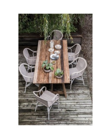 Fauteuil de table de jardin tressé beige