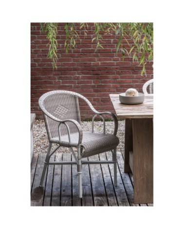 Fauteuil de table de jardin tressé beige