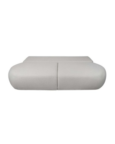 Canapé convertible fabio 4 places en tissu bouclette - gris clair