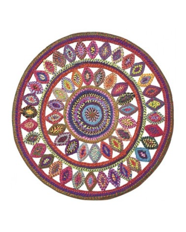 Tapis  en coton multicolore diameter 120