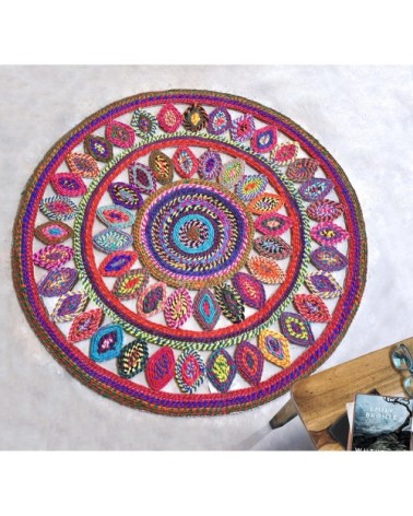 Tapis  en coton multicolore diameter 120